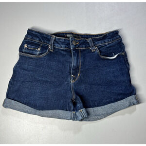 BDG Denim Jean Shortie Shorts Womens 29 Dark Wash Rolled Cuffs Cotton Stretch